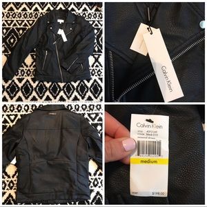 Calvin Klein leather jacket (black)